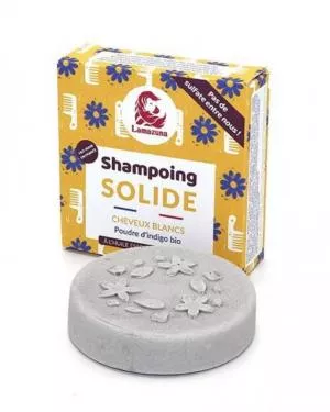 Lamazuna Stugge shampoo voor grijs haar - indigo (70 g)