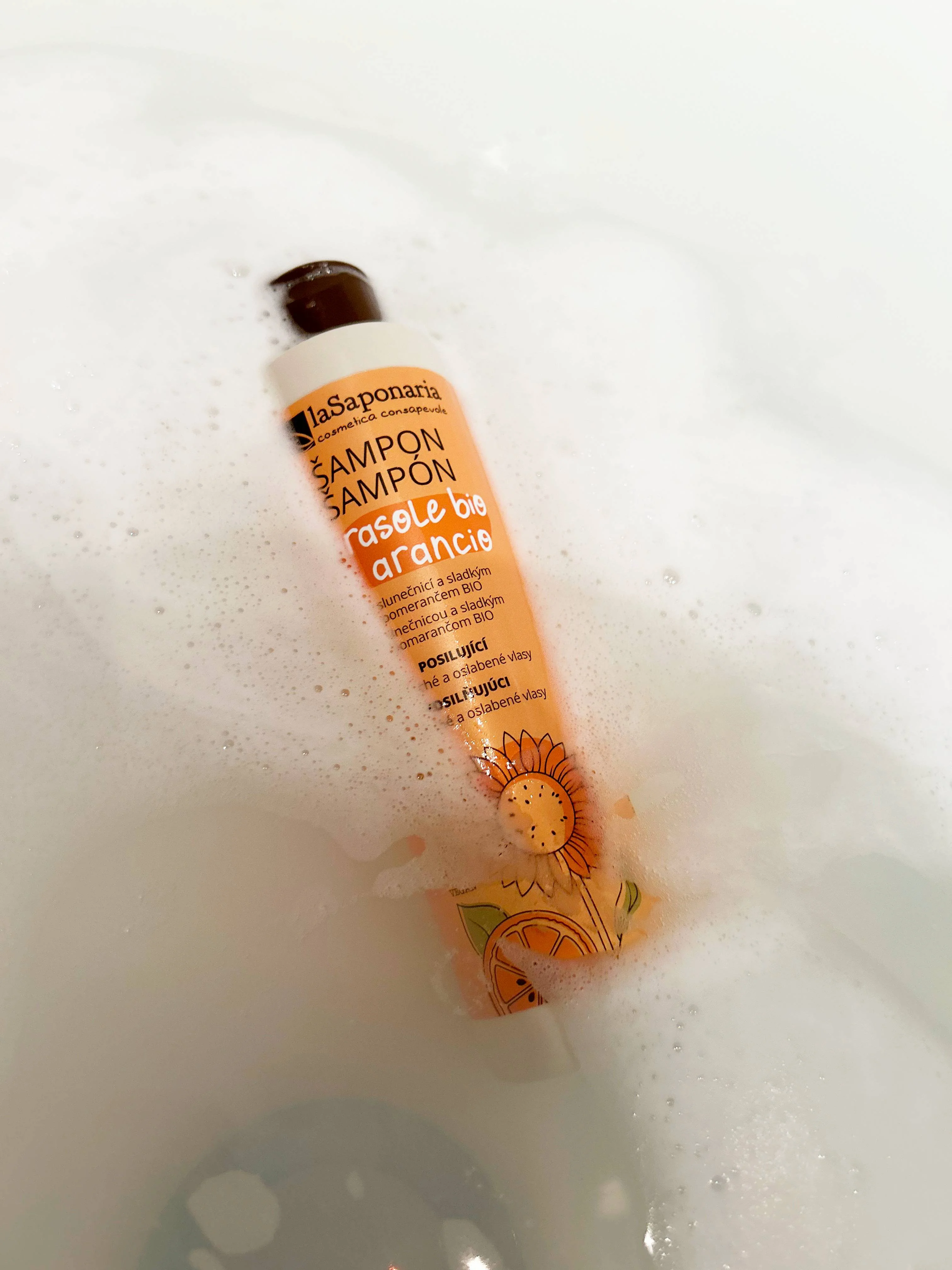 laSaponaria Shampoo met zonnebloem en zoete sinaasappel BIO 30 ml