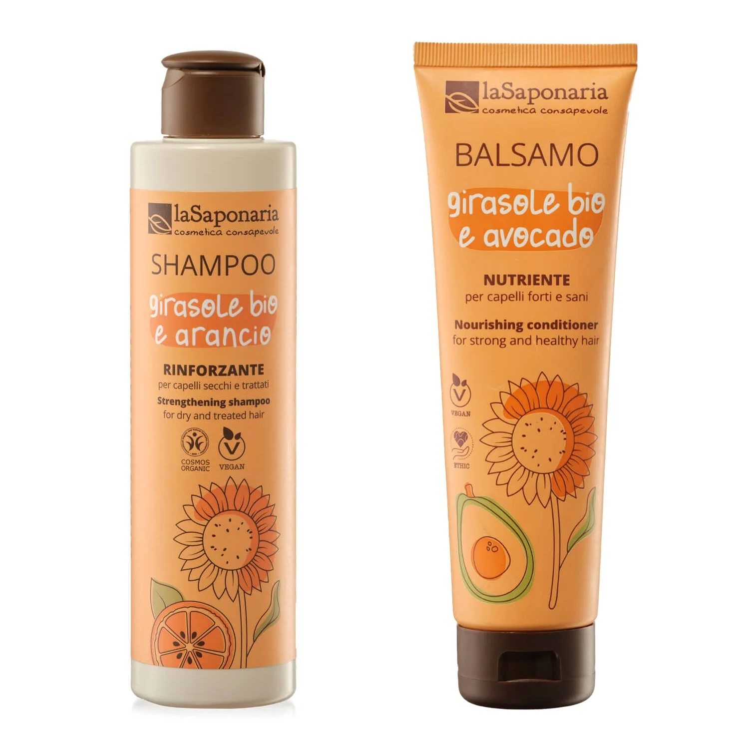 laSaponaria Shampoo met zonnebloem en zoete sinaasappel BIO 30 ml