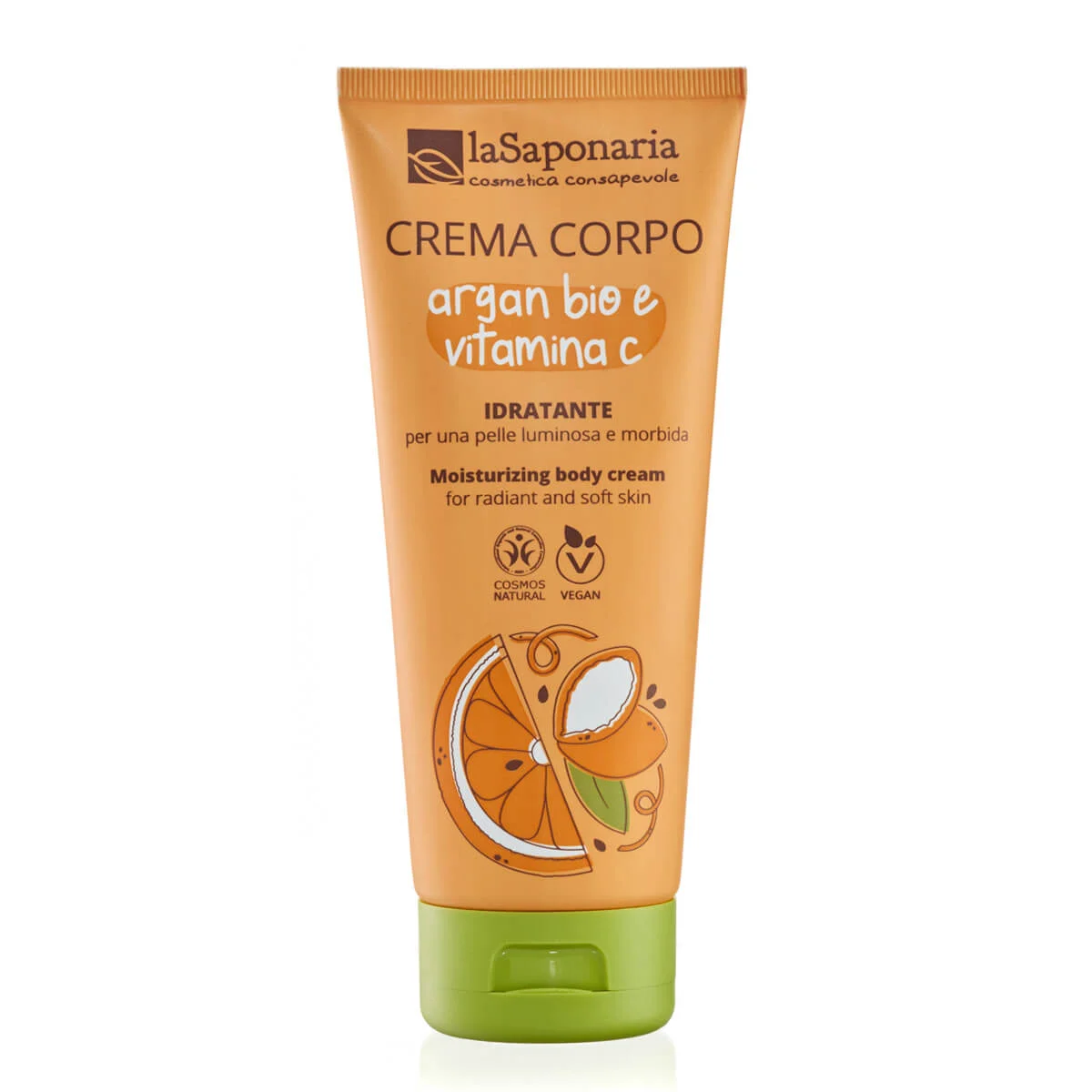 laSaponaria Hydraterende lichaamscrème met biologische arganolie en vit. C 200 ml - voor een stralende en zijdezachte huid