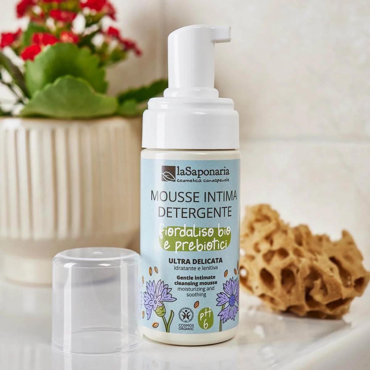 laSaponaria Intiem wasschuim met korenbloem & prebiotica BIO (100 ml) - geschikt voor kinderen en tijdens de menopauze