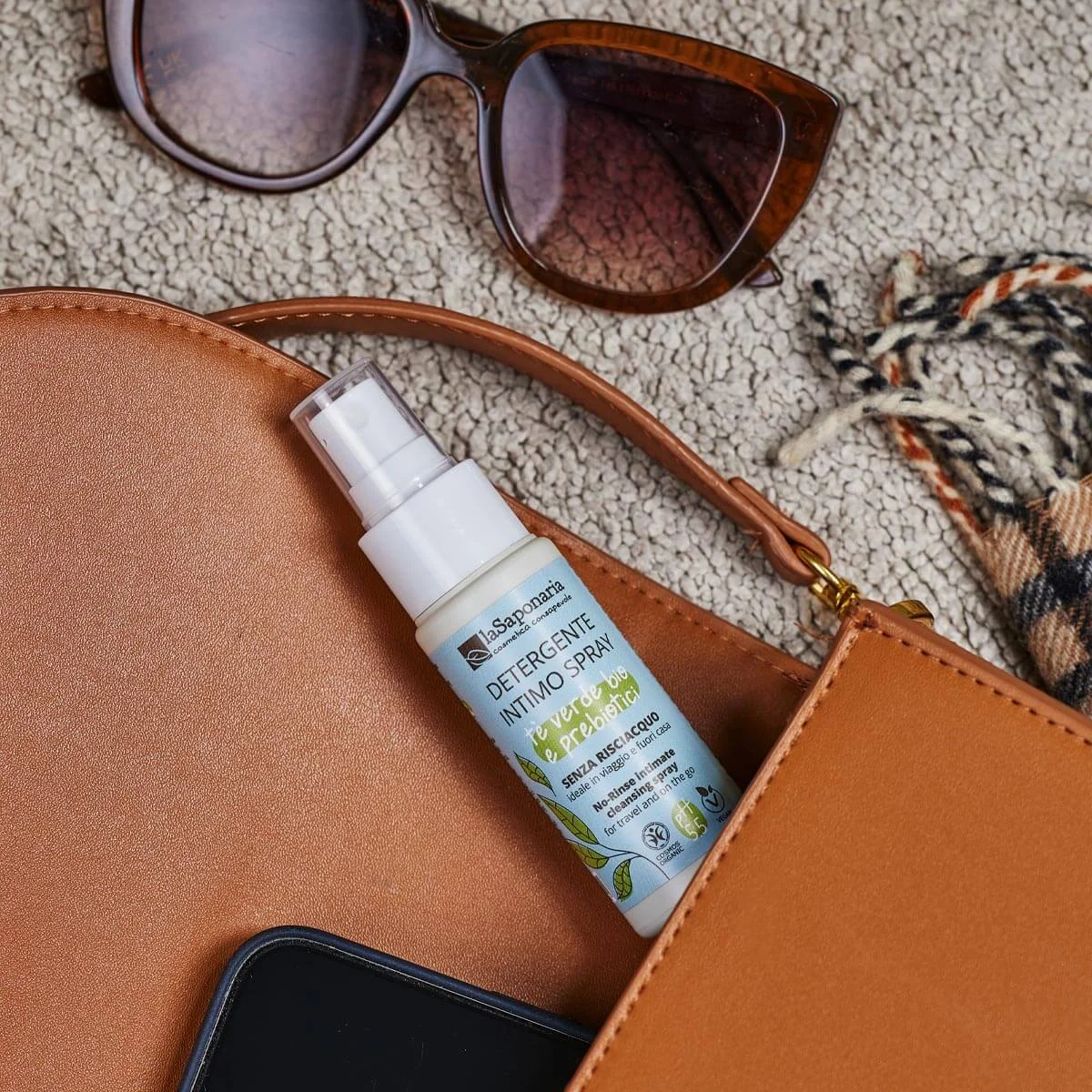 laSaponaria Intieme spray zonder afspoelen met BIO groene thee (50 ml) - snelle intieme hygiëne altijd en overal