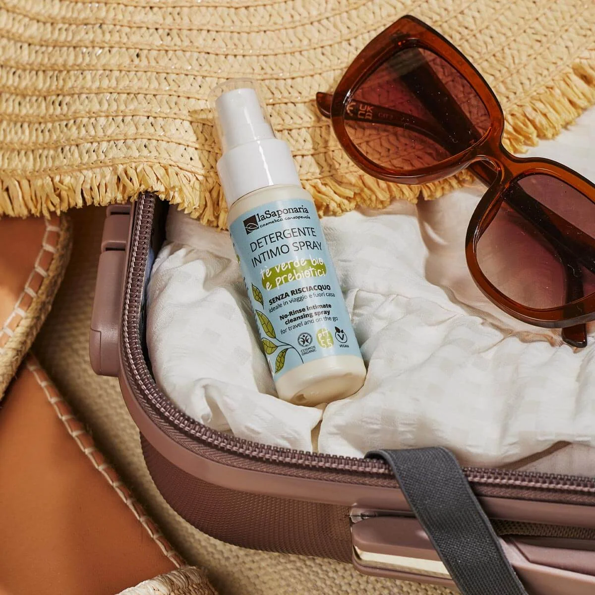 laSaponaria Intieme spray zonder afspoelen met BIO groene thee (50 ml) - snelle intieme hygiëne altijd en overal