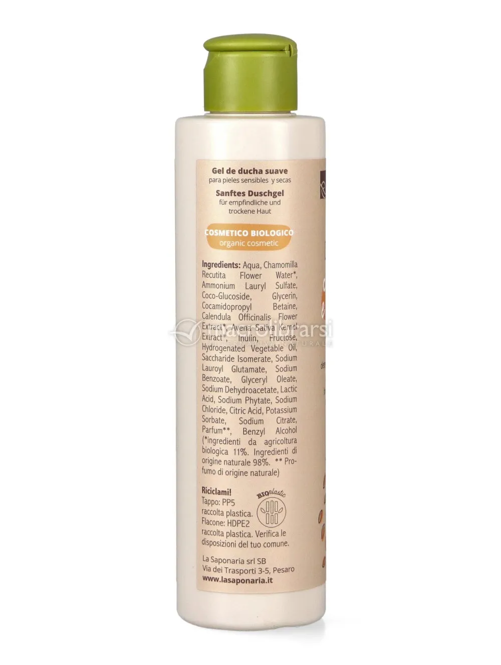laSaponaria Douchemelk met biologische haver en prebiotica voor de gevoelige huid (200 ml) - met calendula en kamille