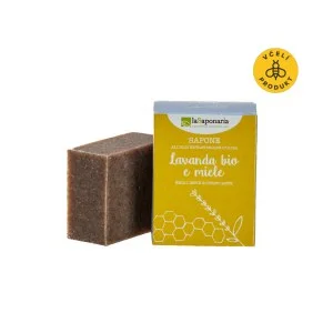 laSaponaria Vaste BIO-olijfoliezeep - honing en lavendel (100 g) - geschikt voor lichaam en gezicht