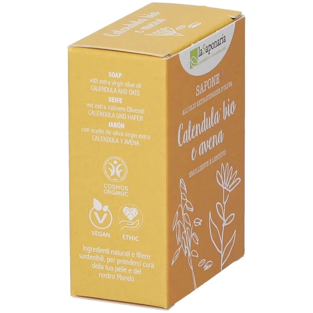 laSaponaria Vaste olijfzeep BIO - Goudsbloem en haver (100 g) - geschikt voor lichaam en gezicht