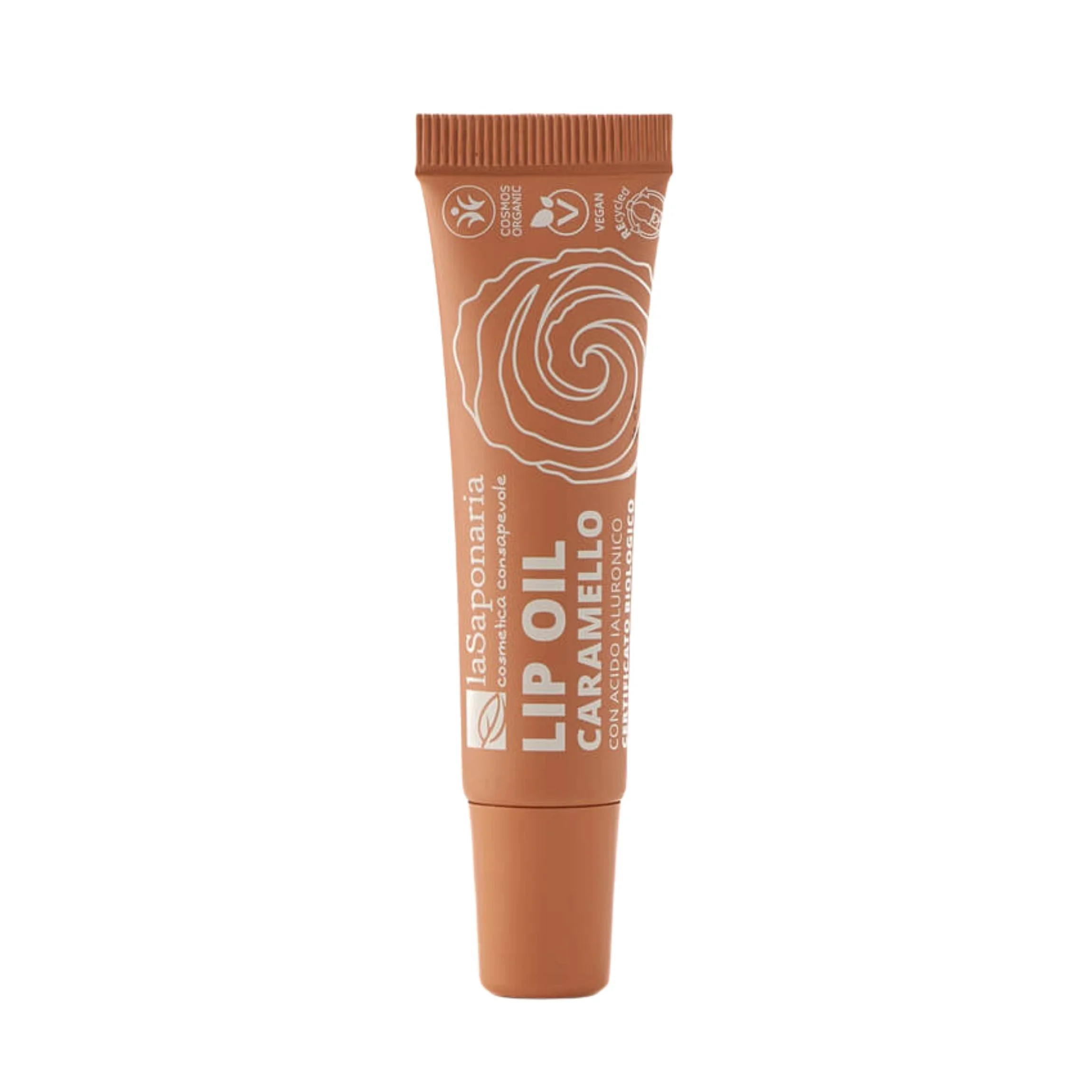 laSaponaria Voedende lipolie met biologische karamel - Warm Nude (12 ml) - voor glanzende en intens gevoede lippen