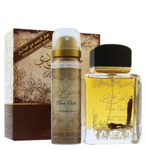 Lattafa Pure Oudi cadeauset unisex eau de parfum 100 ml + deospray 50 ml