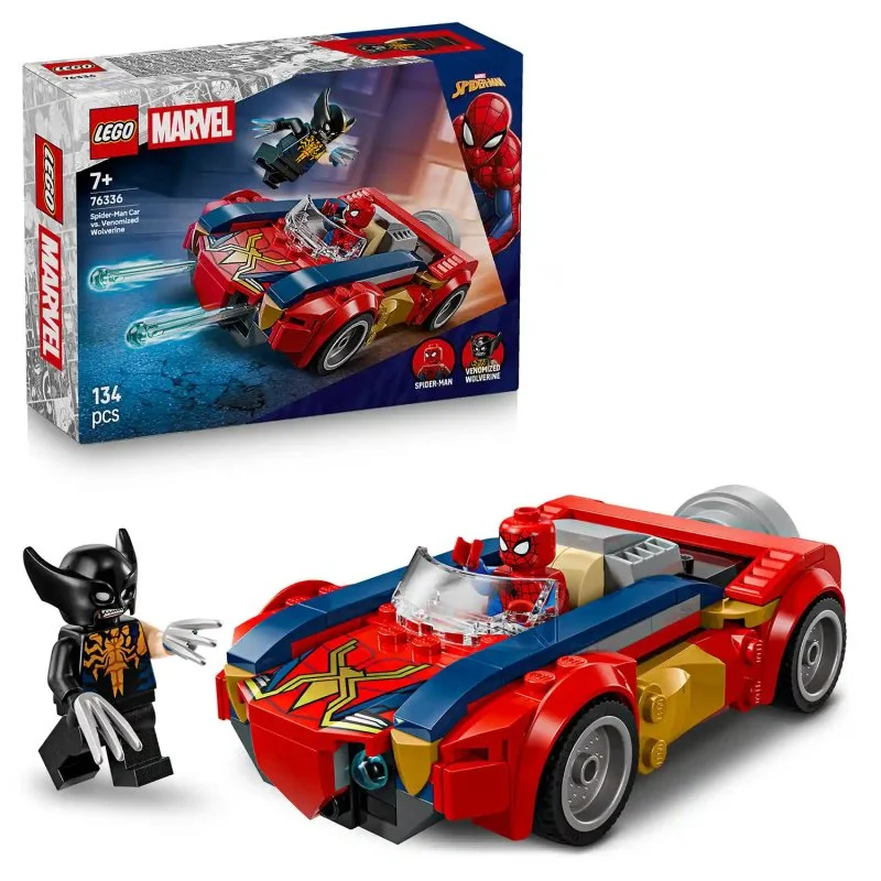 ǀ Marvel 76336 Spider-Man en auto vs. Venomized Wolverine