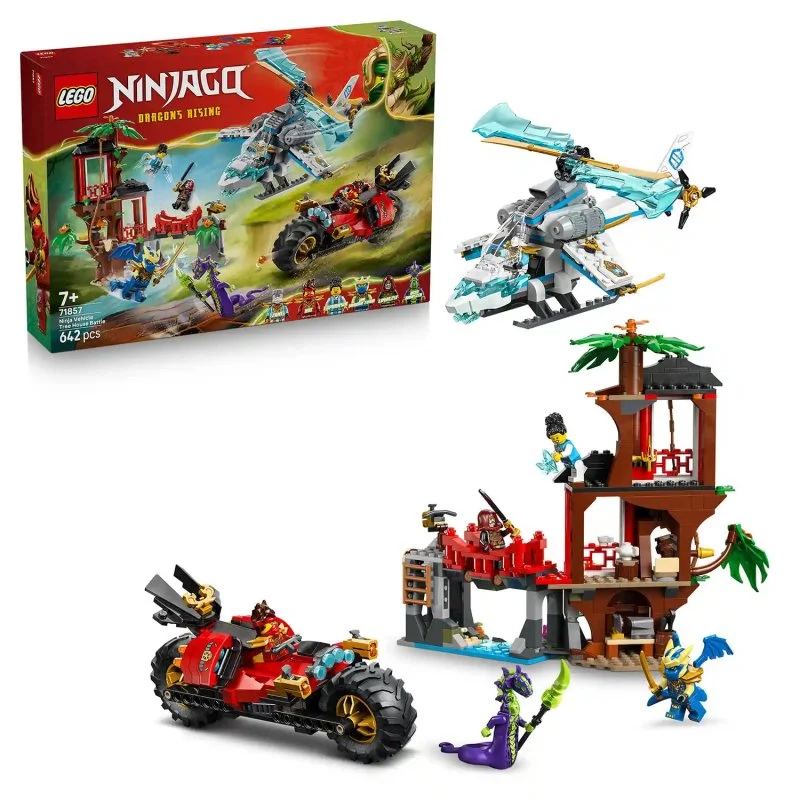 NINJAGO® 71857 Strijd met ninja-voertuigen en boomhut