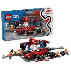 LEGO® City 60443 F1® pitstop en personeel met Ferrari-auto