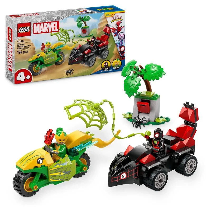 Marvel Spidey en zijn geweldige vrienden 11198 Spin, Electro en achtervolging met dino-voertuig