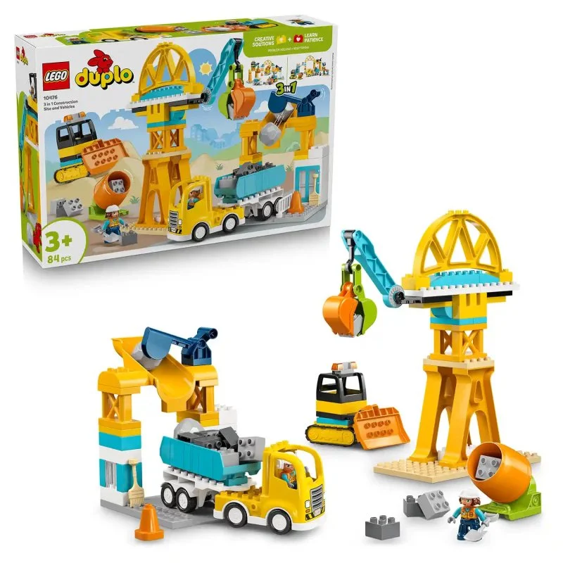 DUPLO® 10476 Bouwplaats en voertuigen 3-in-1