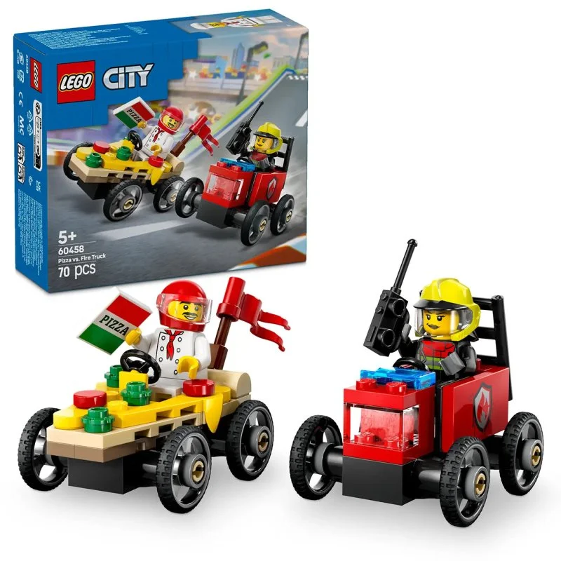 City 60458 Racepakket: Pizzabezorging vs. brandweerauto