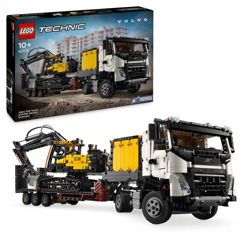 Technic 42175 Vrachtwagen Volvo FMX en elektrische graafmachine Volvo EC230