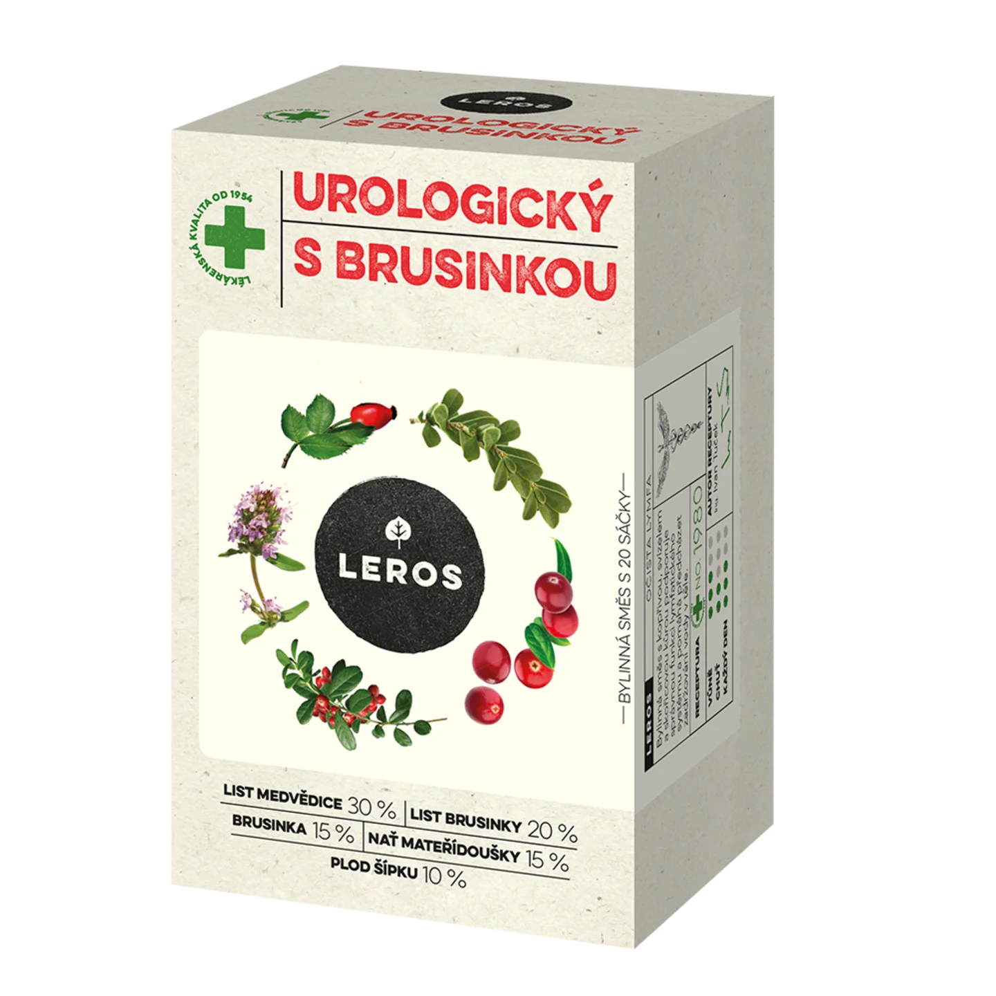 LEROS Urologische kruidenthee met cranberry - theezakjes (20 x 1,5 g) - ondersteunt de gezondheid van de urinewegen