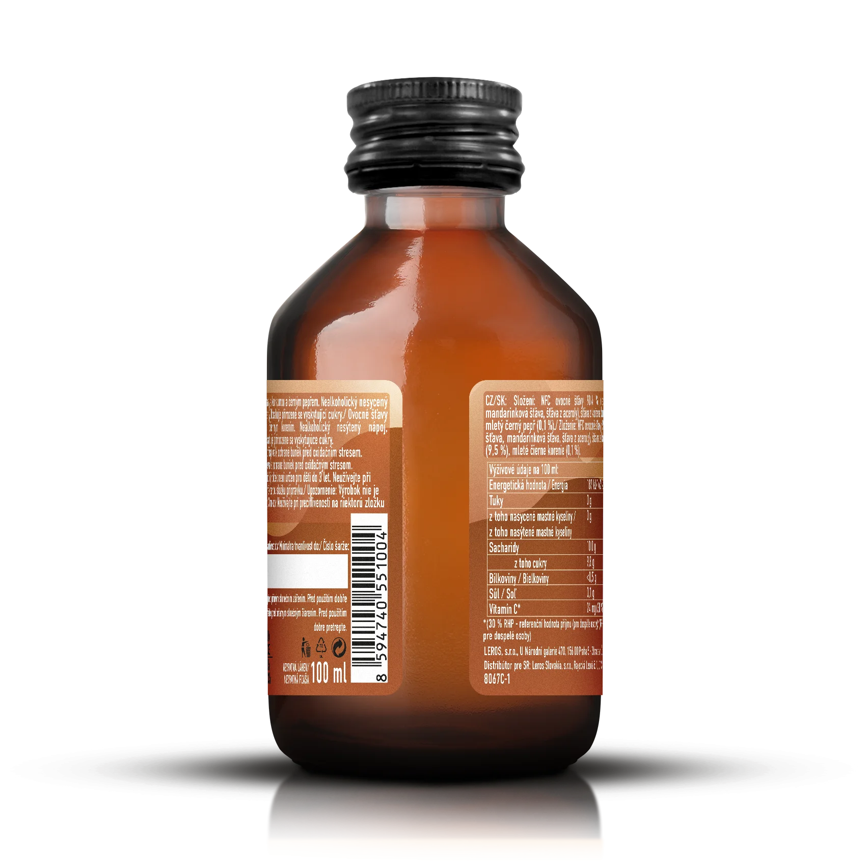 LEROS Healthy booster Kurkuma & Peper Antioxidant shot (100 ml) - voor lichaamsreiniging