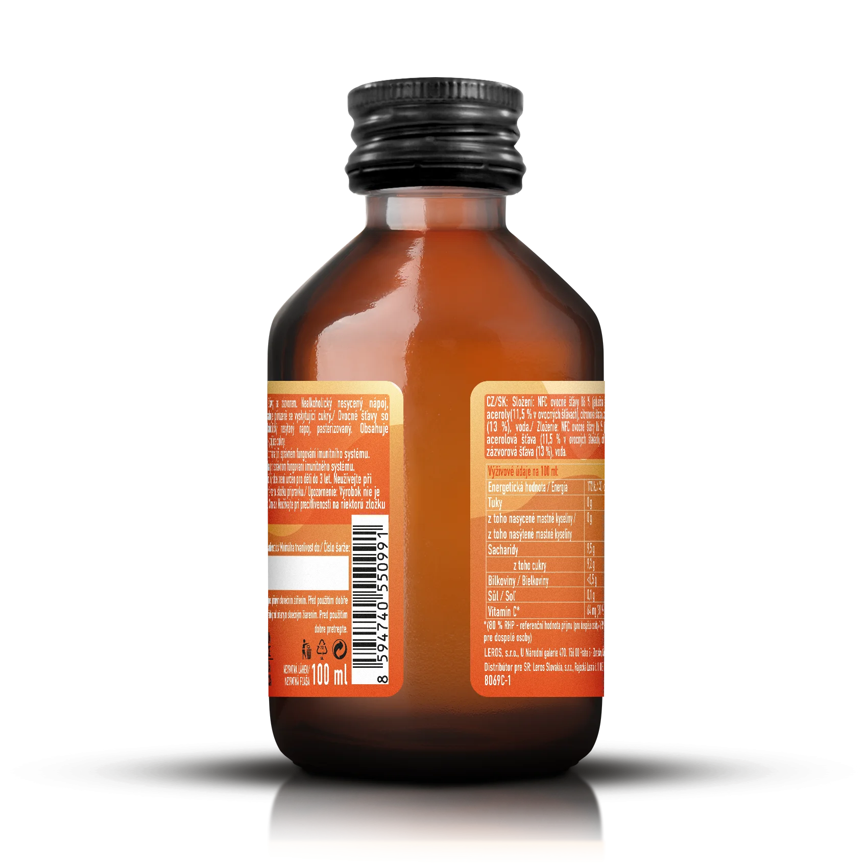 LEROS Healthy booster Gember & Acerola Immunity shot (100 ml) - ter versterking van de weerstand