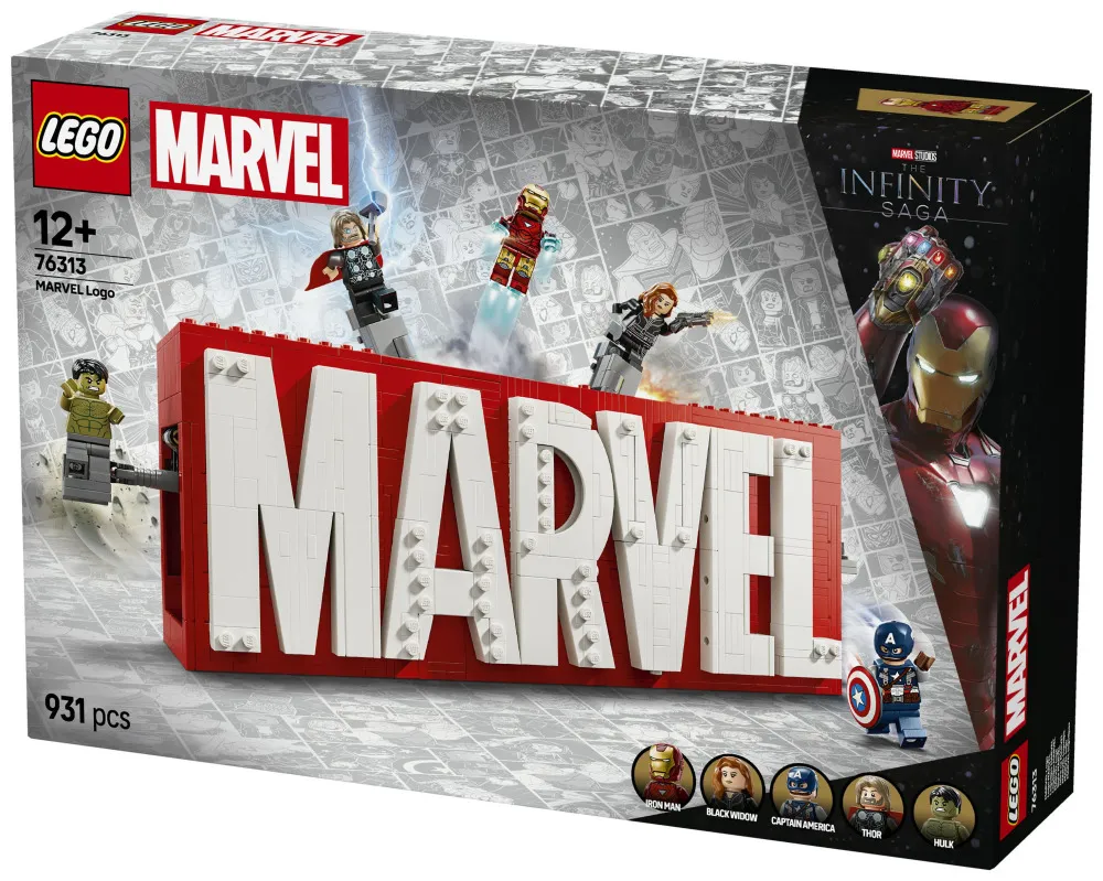 Marvel 76313 MARVEL-logo en minifiguren
