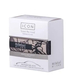 Millefiori Icon Textil Floral Vanilla and Wood geur voor de auto