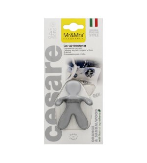 Cesare Sinaasappel & Sandelhout autoparfum zilver