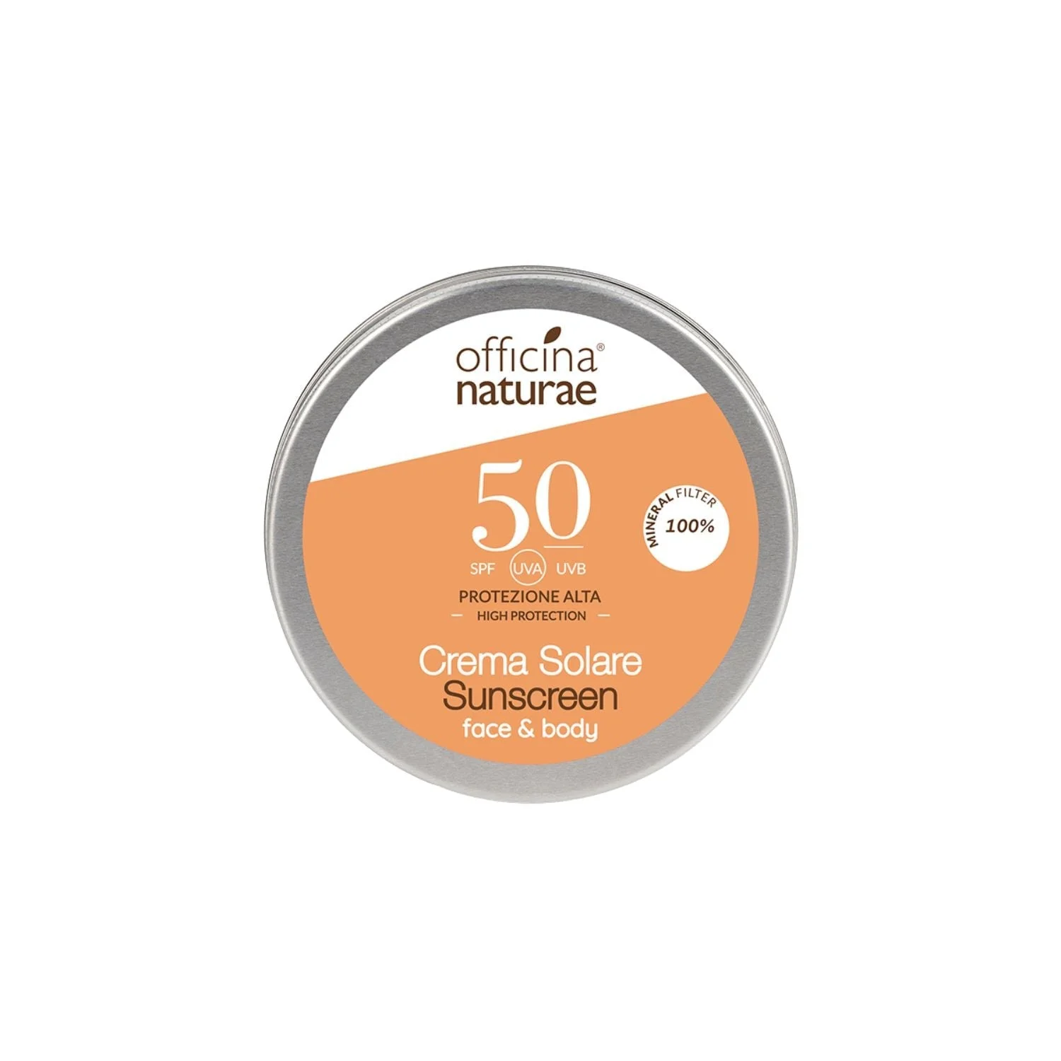 Officina Naturae Zonnebrandcrème SPF 50 in een blikje (75 ml) - parfumvrij