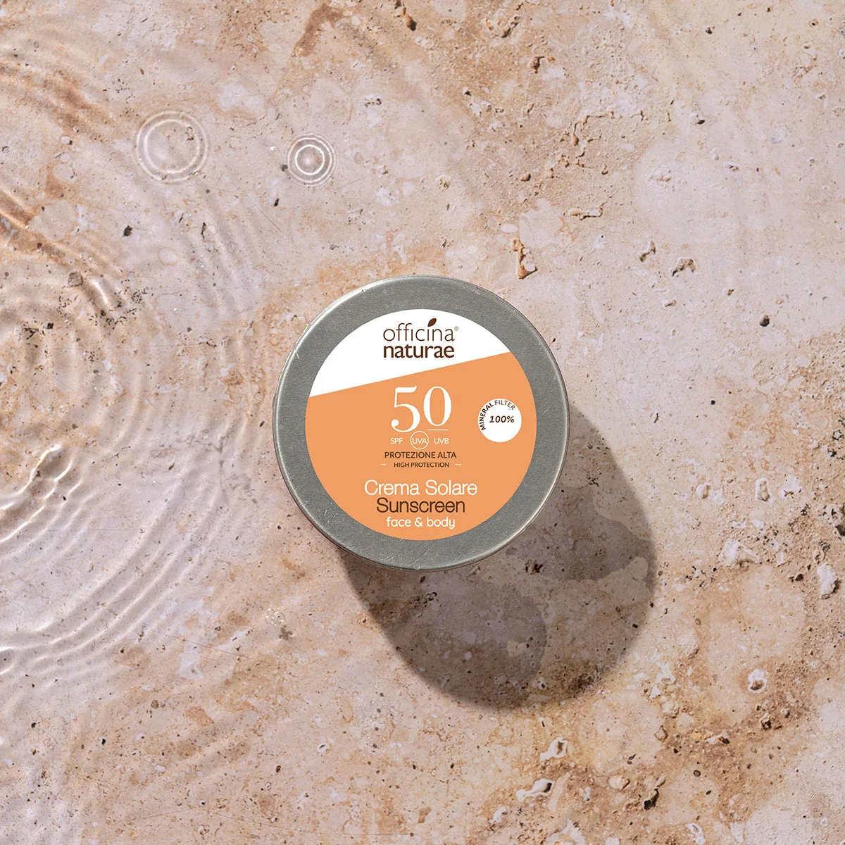 Officina Naturae Zonnebrandcrème SPF 50 in een blikje (75 ml) - parfumvrij