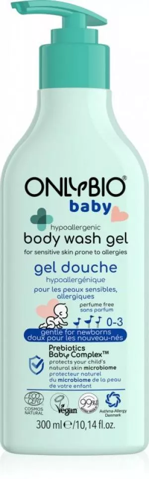 OnlyBio Hypoallergene babywas (300 ml) - geschikt voor mensen met een allergie en atopici