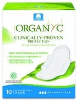 Organyc Matige Dag Pads met vleugels (10 stuks) - 100% biologisch katoen, 3 druppels