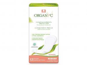 Organyc Postpartum Zwangerschapspads (12 stuks) - 100% biologisch katoen, 6 druppels