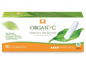 Organyc Super Plus Tampons (16 stuks) - 100% biologisch katoen, 4 druppels