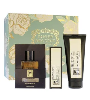 Panier Des Sens L'Olivier eau de parfum 50 ml + reinigingsgel voor gezicht, lichaam en haar 200 ml + gelcrème voor gezicht 75 ml cadeau set Voor mannen