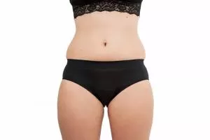 Pinke Welle Menstruatie Slipje Zwart Bikini - Medium Zwart - htr. en lichte menstruatie (M)