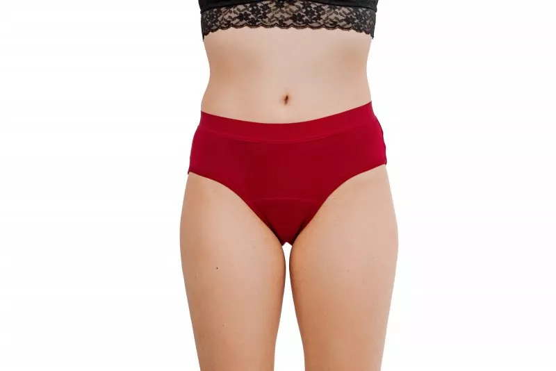 Pinke Welle Menstruatie Slipje Bikini Rood - Medium - 100 dagen omruilbeleid en lichte menstruatie (S)
