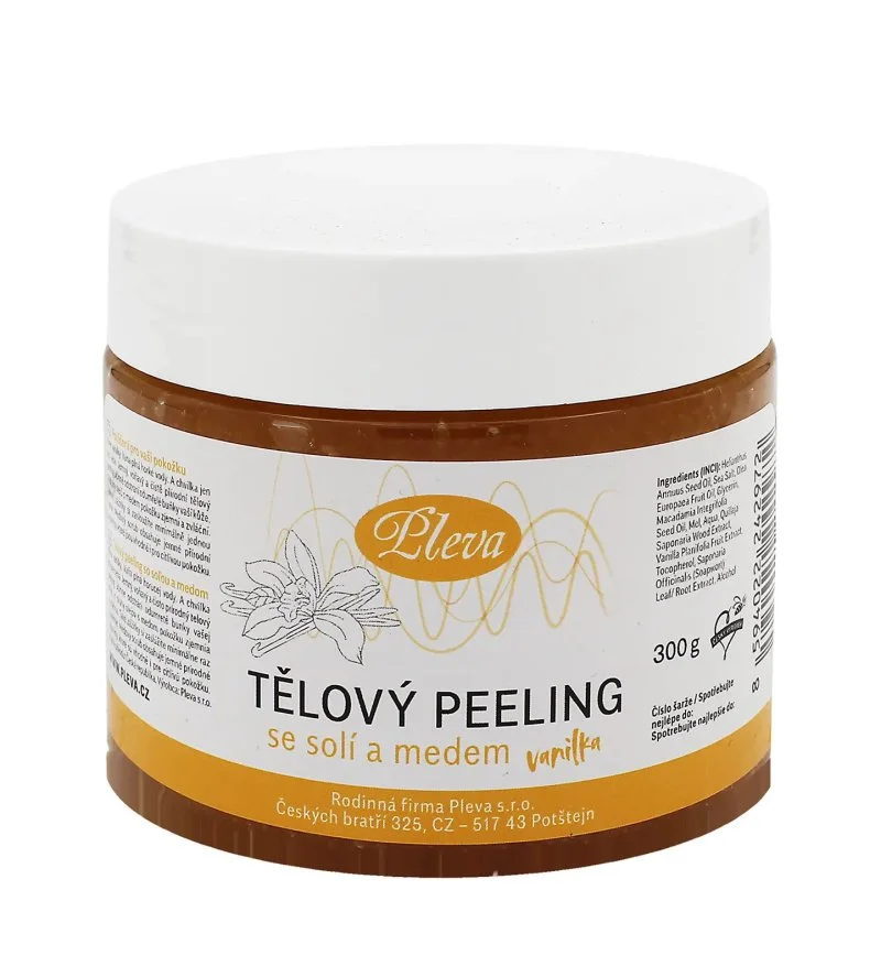 Exfoliërende lichaamsscrub met honing en zout (vanille) 300 g