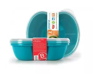 Preserve Snackdoos (2 stuks) - blauw - gemaakt van 100% gerecycleerd plastic