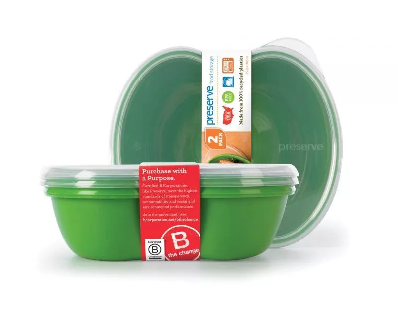 Preserve Snackdoos (2 stuks) - groen - gemaakt van 100% gerecycled plastic