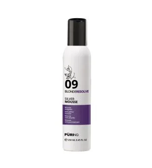 PURING 09 BlondeResolve Silver Mousse leave-in neutraliserend schuim voor blond, grijs en geblondeerd haar