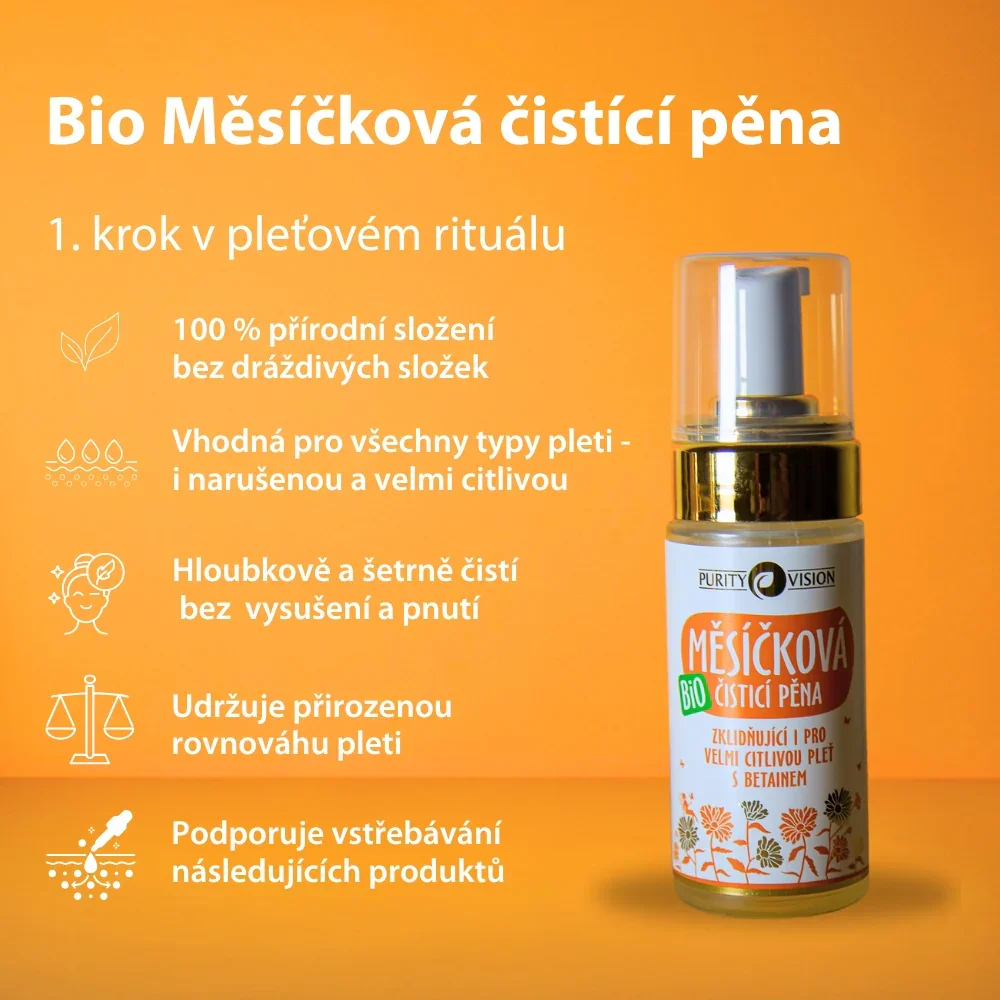 Purity Vision Calendula reinigingsschuim (90 ml) - ook voor de zeer gevoelige huid