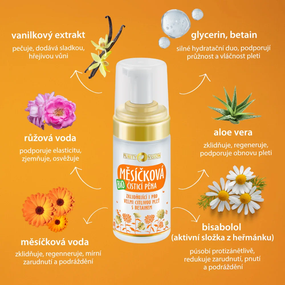Purity Vision Calendula reinigingsschuim (90 ml) - ook voor de zeer gevoelige huid