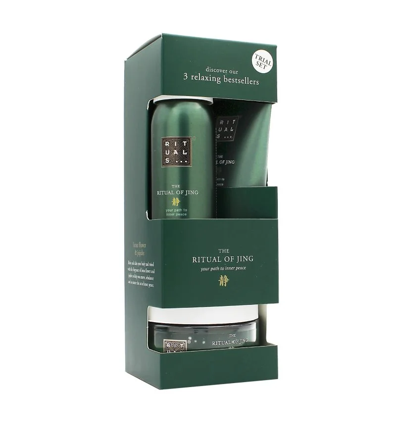 The Ritual of Jing geschenkset douchegel 50 ml + lichaamsscrub 125 g + lichaamscrème