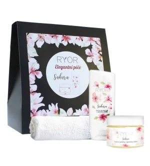 RYOR Sakura geschenkset suikerscrub met Japanse kersenbloesem 325 g + milde douchegel met Japanse kersenbloesem