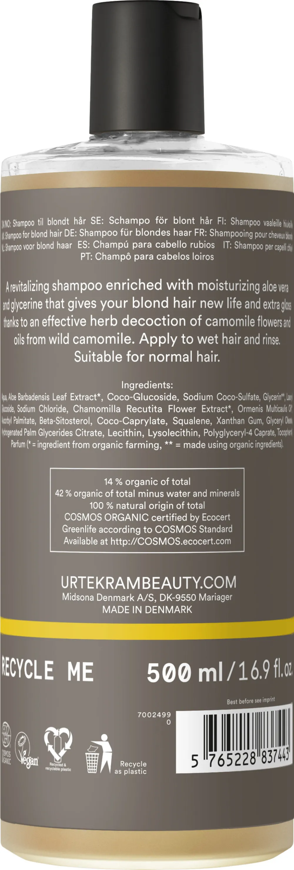 Urtekram Kamille shampoo 500ml BIO, VEG