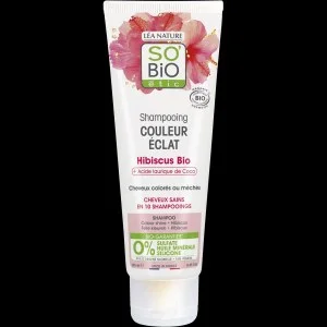 SO’BiO étic Shampoo voor gekleurd en gehighlight haar met biologische hibiscus (250 ml) - houdt de kleur stralend