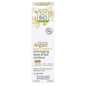 SO’BiO étic Anti-Age Precieux Argan BIO-crème voor oog- en lipcontouren (15 ml) - ideaal voor de rijpe huid