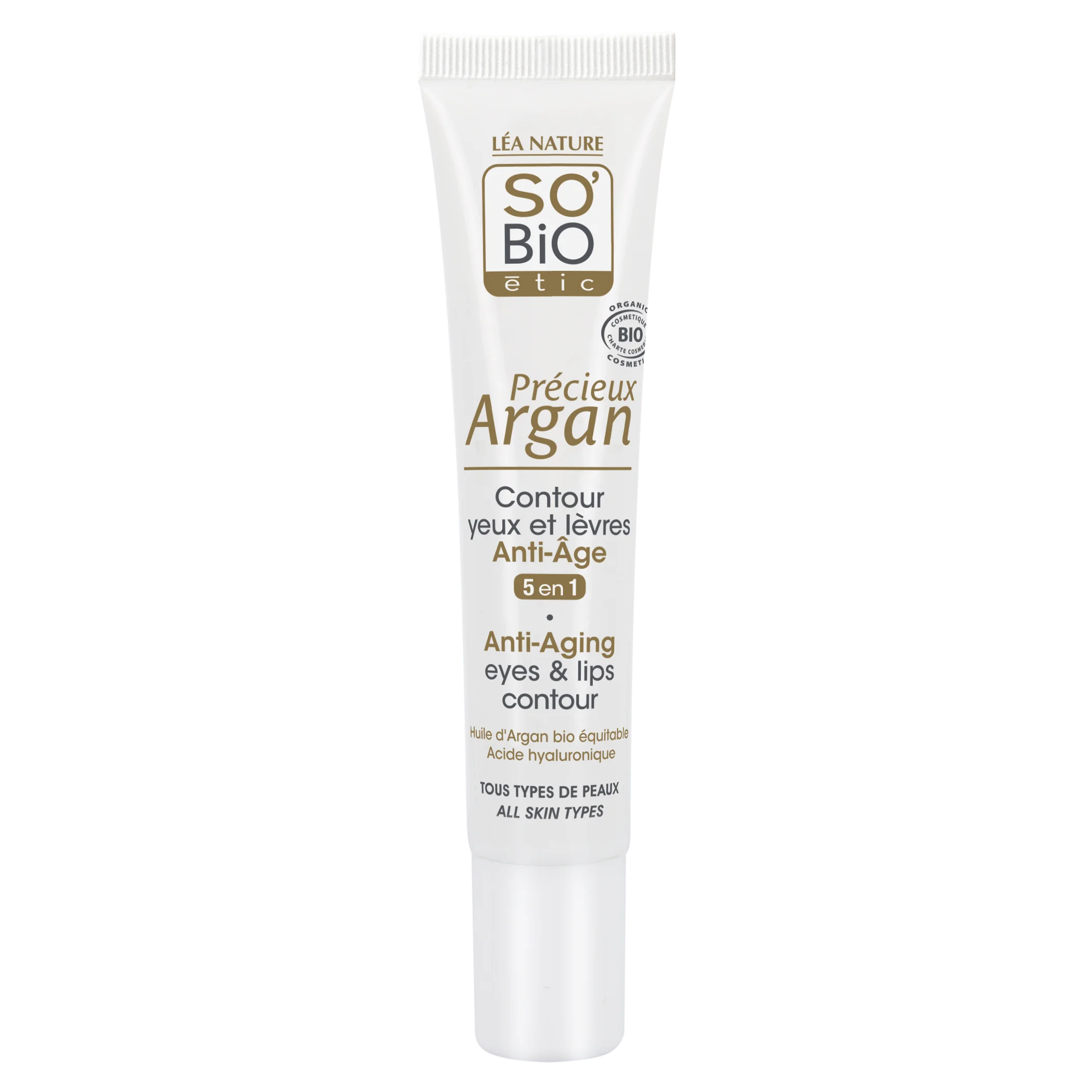 SO’BiO étic Anti-Age Precieux Argan BIO-crème voor oog- en lipcontouren (15 ml) - ideaal voor de rijpe huid