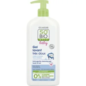 SO’BiO étic BABY Wasgel voor kinderen - extra mild voor lichaam en haar BIO (500 ml) - prikt niet in de ogen
