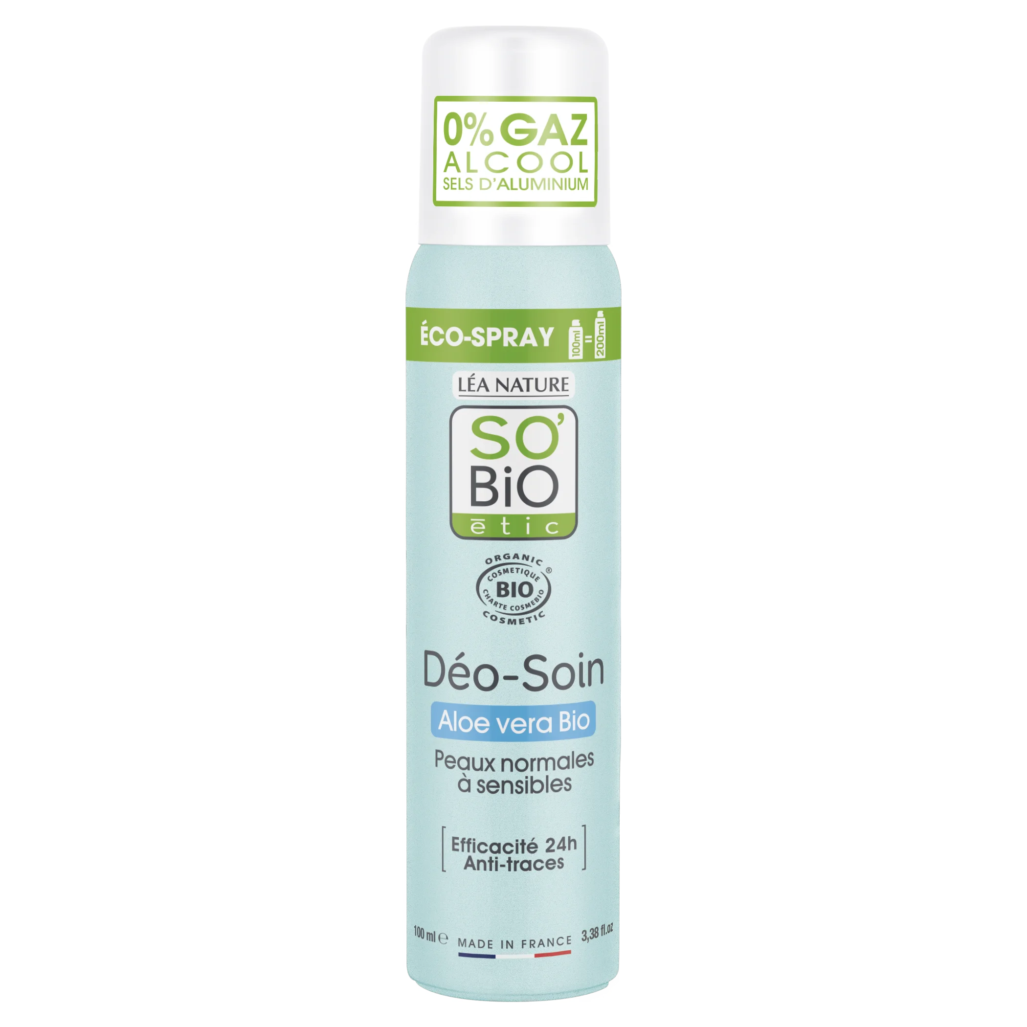 SO’BiO étic Natuurlijke deodorant ECO SPRAY 24h - Aloë vera BIO (100 ml) - werkt tot 24 uur