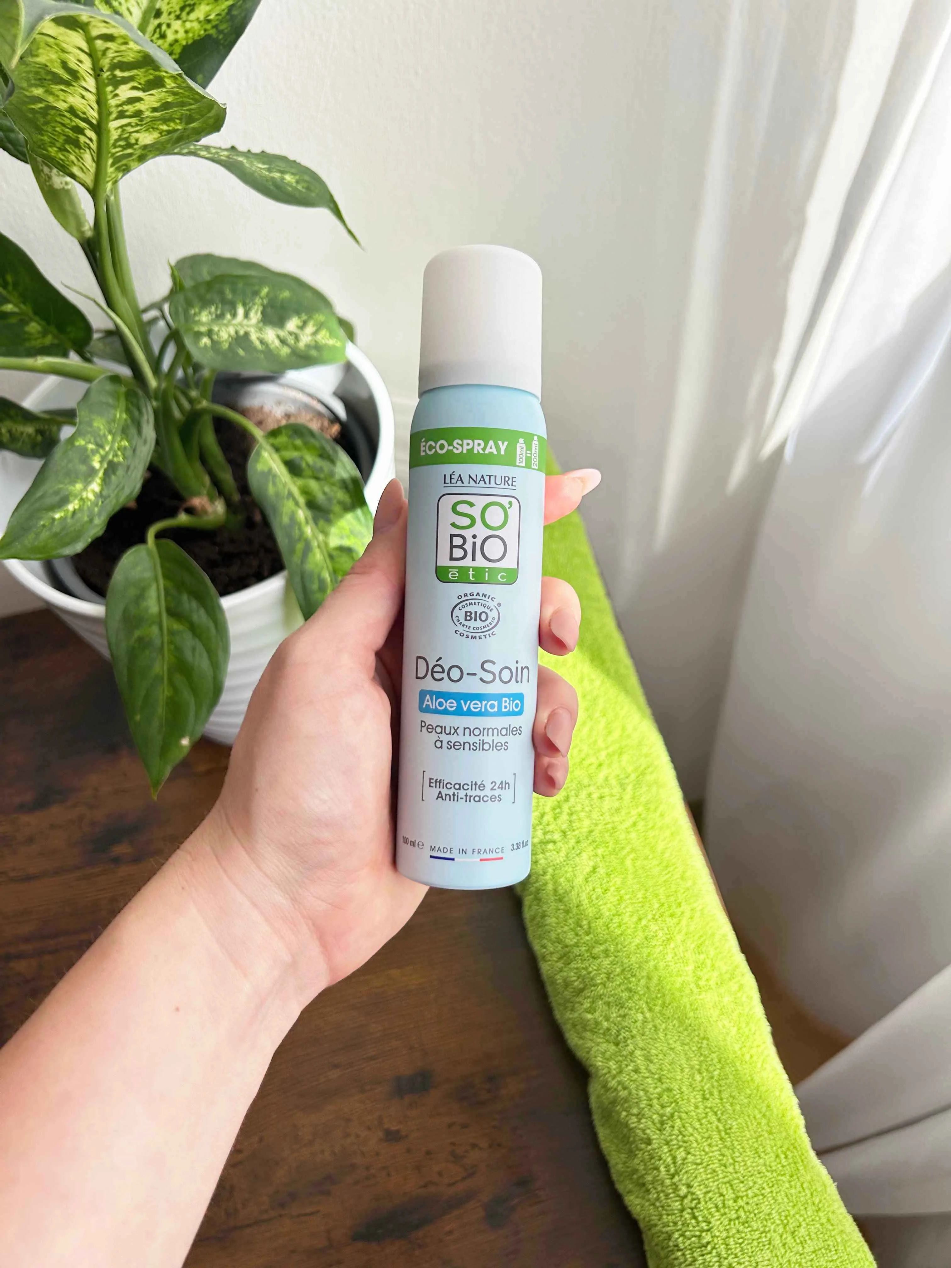 SO’BiO étic Natuurlijke deodorant ECO SPRAY 24h - Aloë vera BIO (100 ml) - werkt tot 24 uur