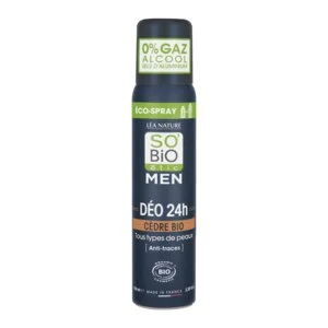 SO’BiO étic Natuurlijke deodorant ECO SPRAY 24u MEN - BIO ceder (100 ml) - tot 24 uur effectief